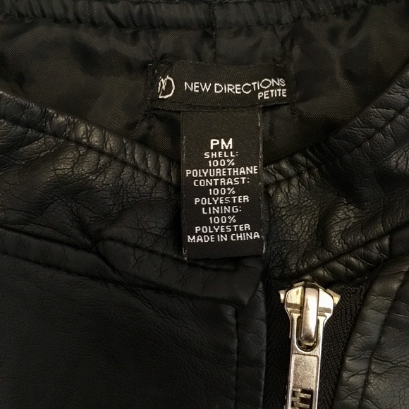 Faux Leather Moto Jacket with Assymetrical Zipper - Picture 4 of 5